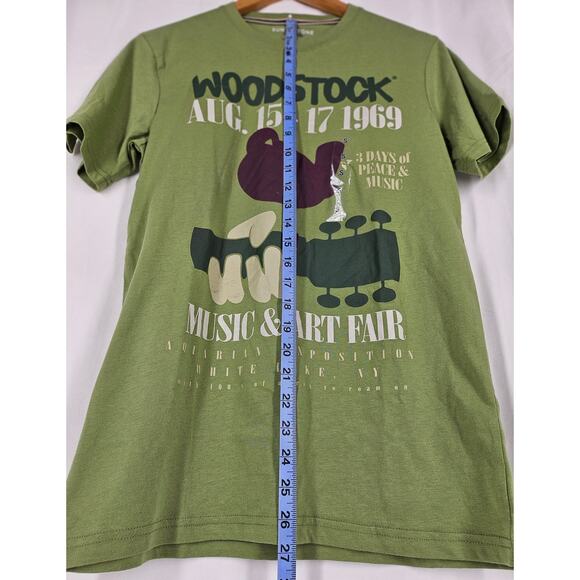 SUN + STONE MEN'S WOODSTOCK GRAPHIC T-SHIRT – GREEN – SIZE SMALL – NWT - Picture 6 of 9